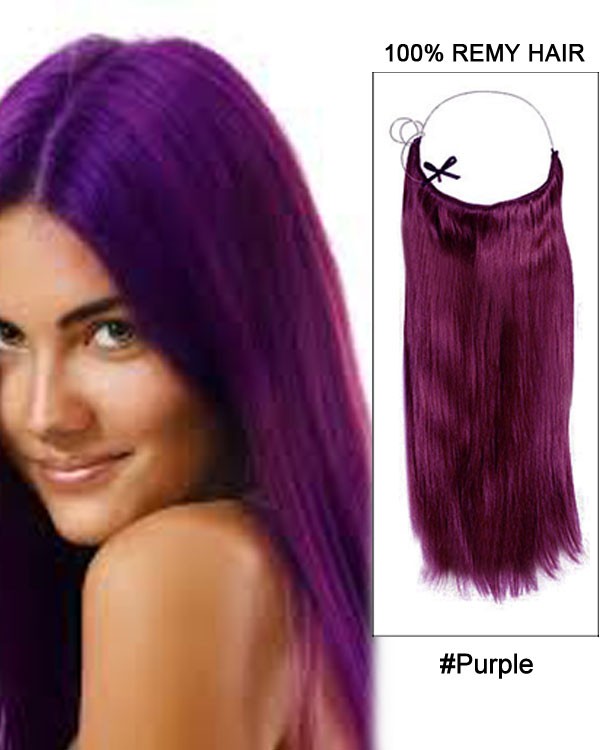 14 32 Inch Straight Secret Human Hair Extensions Purple