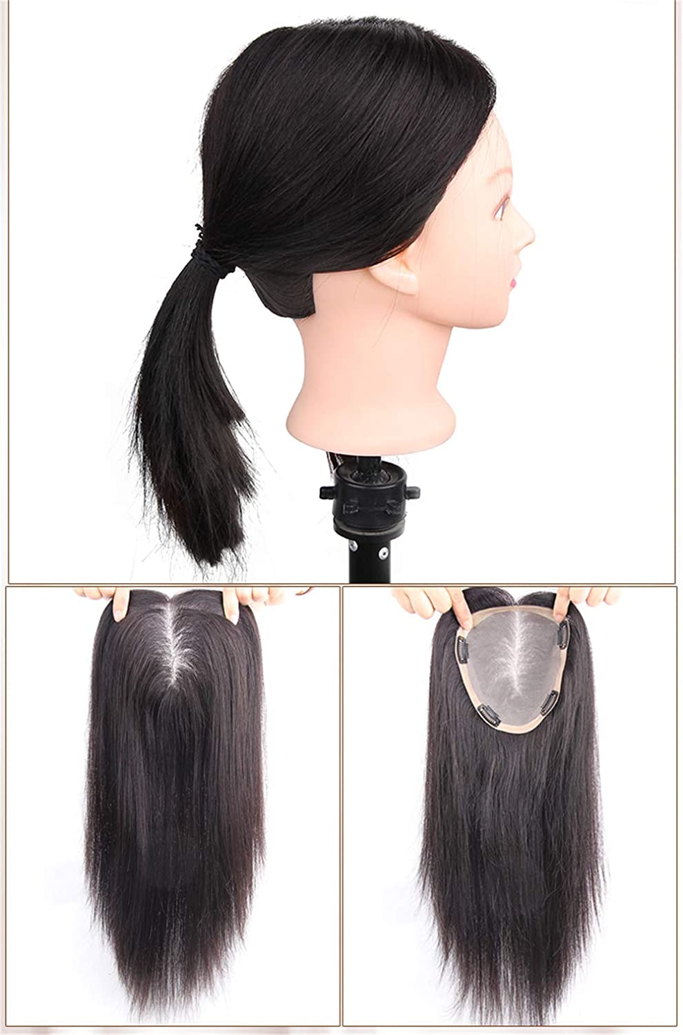 1517cm Hand Made Topper Hairpiece Clip In 100 Human Hair Straight Remy Hair Topper For Women