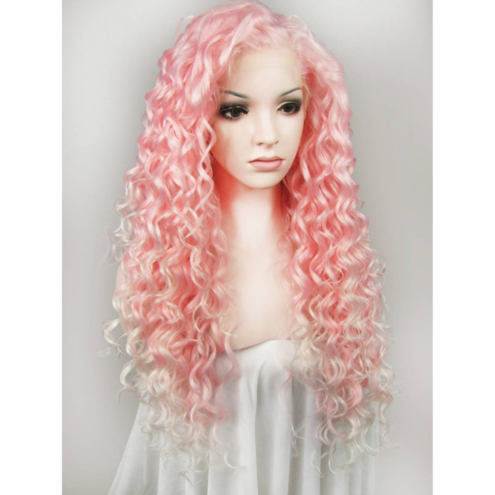 front lace pink wig