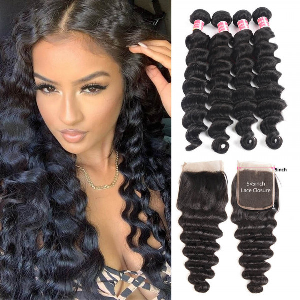 5x5 loose deep wave wig