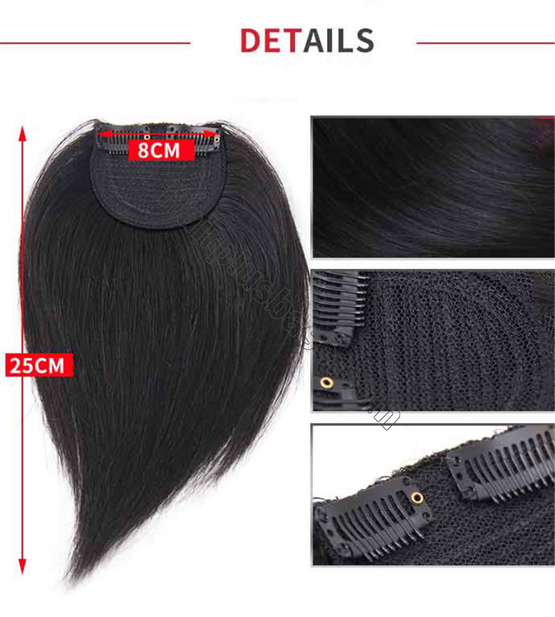 Clip on Crown Hair Extensions Human Hair, 10