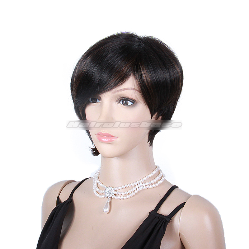 Frankie Sandford Inspired Human Hair Wigs Cute Short Layered Haircut With Highlights And Bangs Hairplusbase Com