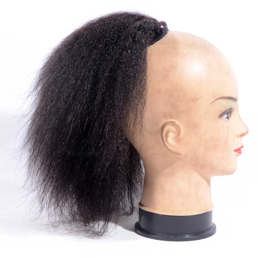 8 26 Inch Kinky Straight Ponytail Human Hair Drawstring 