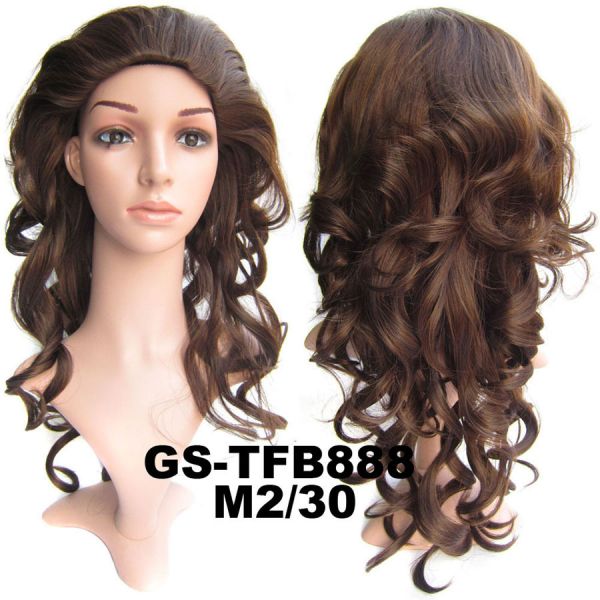 22 Inch Charming Curly and Long 3 4 Half Head Synthetic Hair Wigs