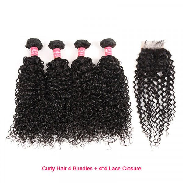 Virgin Curly Hair Bundles Closure | Unice Curly Hair Bundles Closure - Hair  Curly - Aliexpress