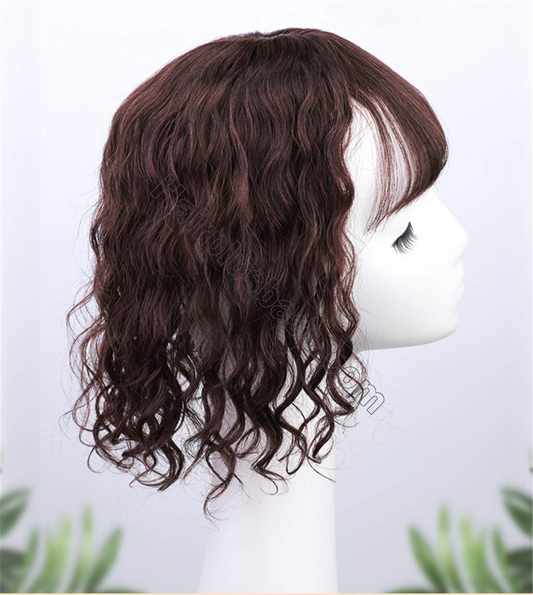 Real Human Hair Crown Hair Pieces Curly Hair Topper with ...